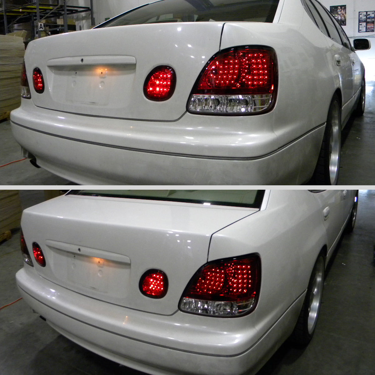 Ronnin - Compatible con Lexus GS300 GS400 GS430 1998-2005 Par de luces traseras LED para maletero | Rojo
