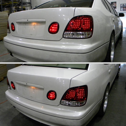 Ronnin - Compatible con Lexus GS300 GS400 GS430 1998-2005 Par de luces traseras LED para maletero | Rojo