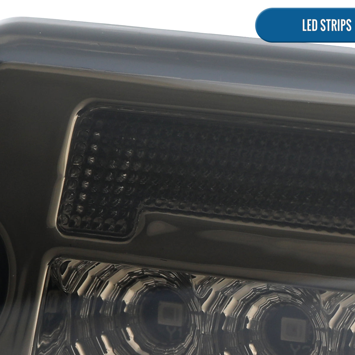 Ronnin - Fits 1997-2006 Jeep TJ Wrangler Upgrade LED Running Lights Sequential Turn Signals Corner Bumper Lights Assembly Pair | Smoke