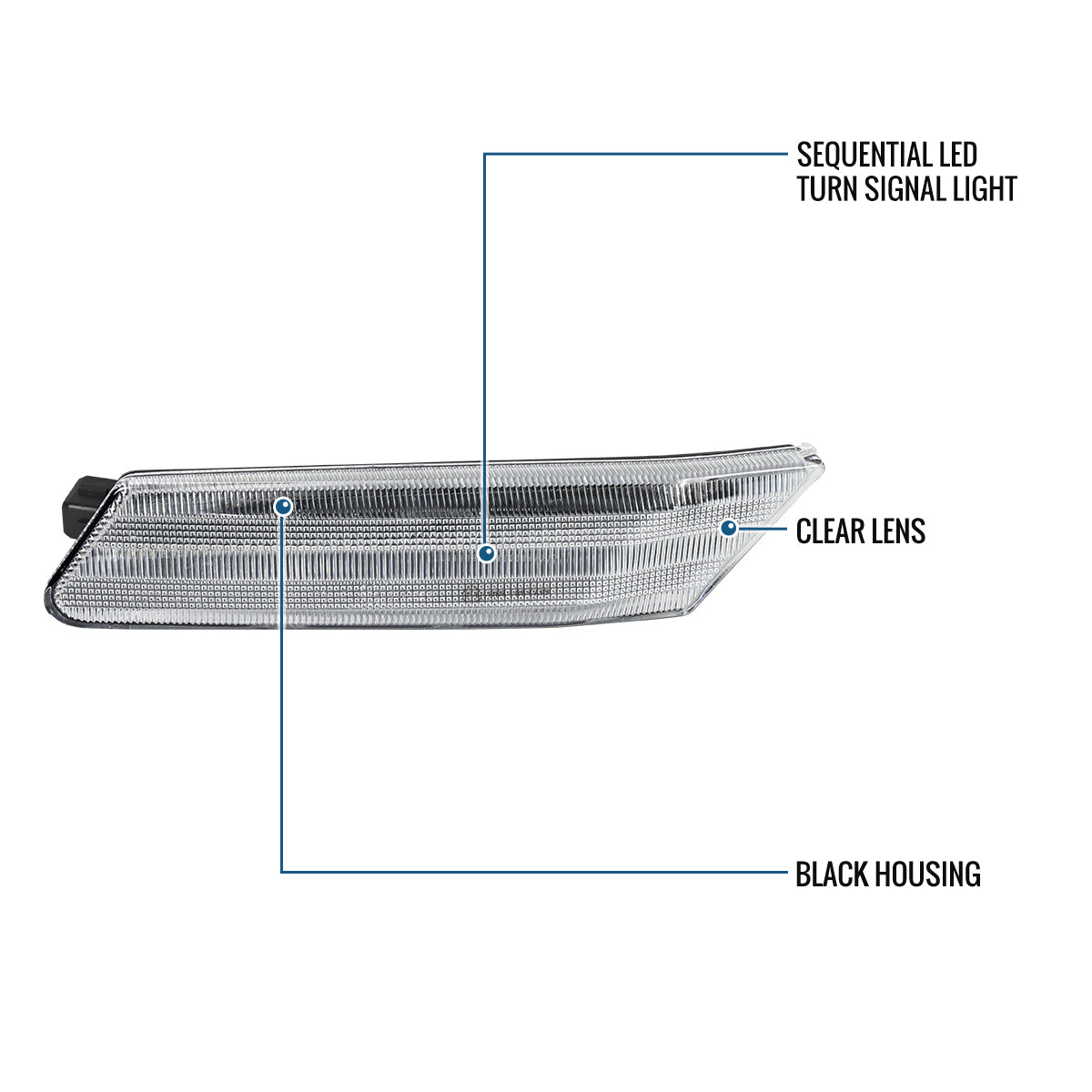 Ronnin - Compatible con Porsche 911 Boxster Caymen 2005-2012 Intermitentes LED secuenciales Luces de posición laterales Parachoques Conjunto de repuesto | Cromado
