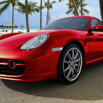 Ronnin - Compatible con Porsche 911 Boxster Caymen 2005-2012 Intermitentes LED secuenciales Luces de posición laterales Parachoques Conjunto de repuesto | Cromado