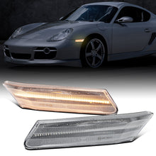 Ronnin - Compatible con Porsche 911 Boxster Caymen 2005-2012 Intermitentes LED secuenciales Luces de posición laterales Parachoques Conjunto de repuesto | Cromado