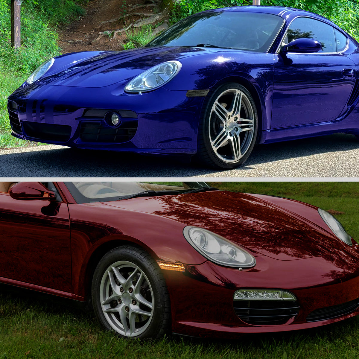 Ronnin - Compatible con Porsche 911 Boxster Caymen 2005-2012 Intermitentes laterales LED secuenciales de parachoques | Par de montaje de repuesto negro ahumado
