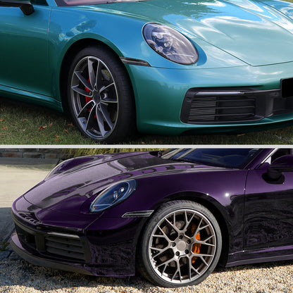 Ronnin - Compatible con Porsche 911 992 Carrera Targa Turbo GT3 Sport Classic 2019-2025, intermitentes LED secuenciales, luces de posición laterales y montaje de luces de parachoques (par) | Negro brillante