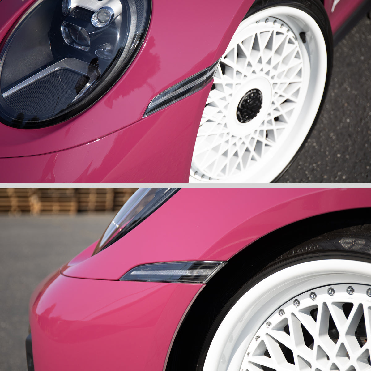 Ronnin - Compatible con Porsche 911 992 Carrera Targa Turbo GT3 Sport Classic 2019-2025, intermitentes LED secuenciales, luces de posición laterales y montaje de luces de parachoques (par) | Negro brillante