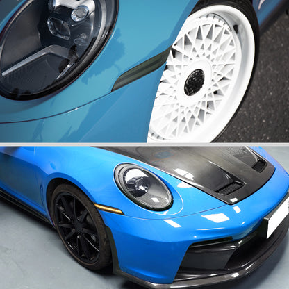 Ronnin - Compatible con Porsche 911 992 Carrera Targa Turbo GT3 Sport Classic 2019-2025 Luces de intermitente secuenciales LED de guardabarros laterales Luces de parachoques de la serie | Ahumado
