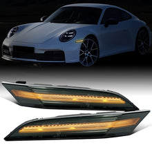 Ronnin - Compatible con Porsche 911 992 Carrera Targa Turbo GT3 Sport Classic 2019-2025 Luces de intermitente secuenciales LED de guardabarros laterales Luces de parachoques de la serie | Ahumado