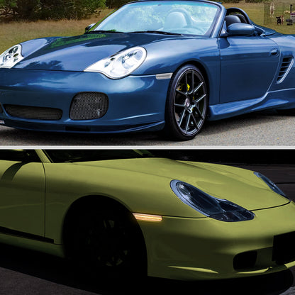 Ronnin - Fits 1997-2004 Porsche Boxster 986 1997-2005 Porsche 911 996 Coupe Convertible Targa LED Sequential Turn Signals Side Marker Bumper Lights Assembly Pair | Clear