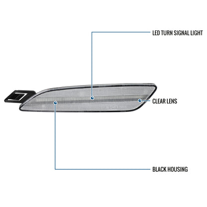 Ronnin - Se adapta a Porsche Cayenne 2015-2018 Conjunto completo de luces LED de parachoques delantero y lateral (par) | Transparente