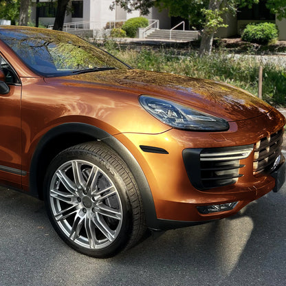 Ronnin - Conjunto de luces LED completas para parachoques delantero y luces de posición laterales de parachoques (par) | Negro humo, para Porsche Cayenne 2015-2018