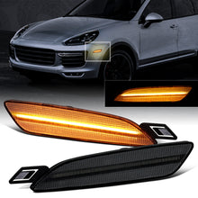 Ronnin - Conjunto de luces LED completas para parachoques delantero y luces de posición laterales de parachoques (par) | Negro humo, para Porsche Cayenne 2015-2018