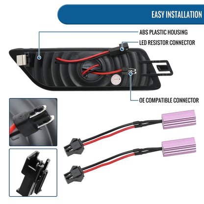 Ronnin - Compatible con Porsche Macan 2014-2022 Luces de posición laterales LED delanteras de parachoques. Par | Transparente