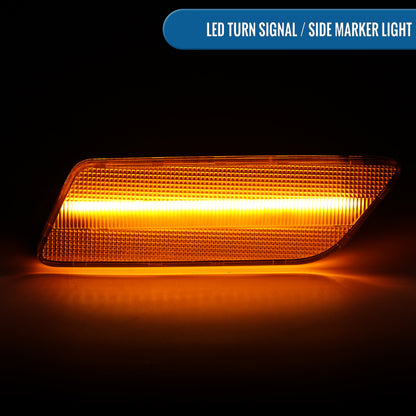 Ronnin - Juego de luces LED de posición laterales para parachoques delantero, compatible con Porsche Macan 2014-2022, par de ensamblajes de luces, ahumado negro
