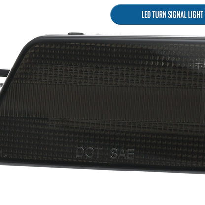Ronnin - Juego de luces LED de posición laterales para parachoques delantero, compatible con Porsche Macan 2014-2022, par de ensamblajes de luces, ahumado negro