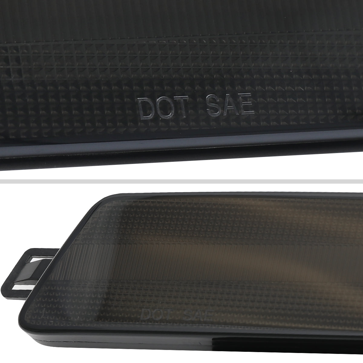 Ronnin - Juego de luces LED de posición laterales para parachoques delantero, compatible con Porsche Macan 2014-2022, par de ensamblajes de luces, ahumado negro