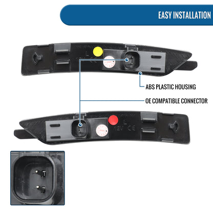 Ronnin - Compatible con Ford Mustang 2024-2025 Conjunto de luces LED de posición laterales mejoradas para parachoques delantero + trasero | Ahumado