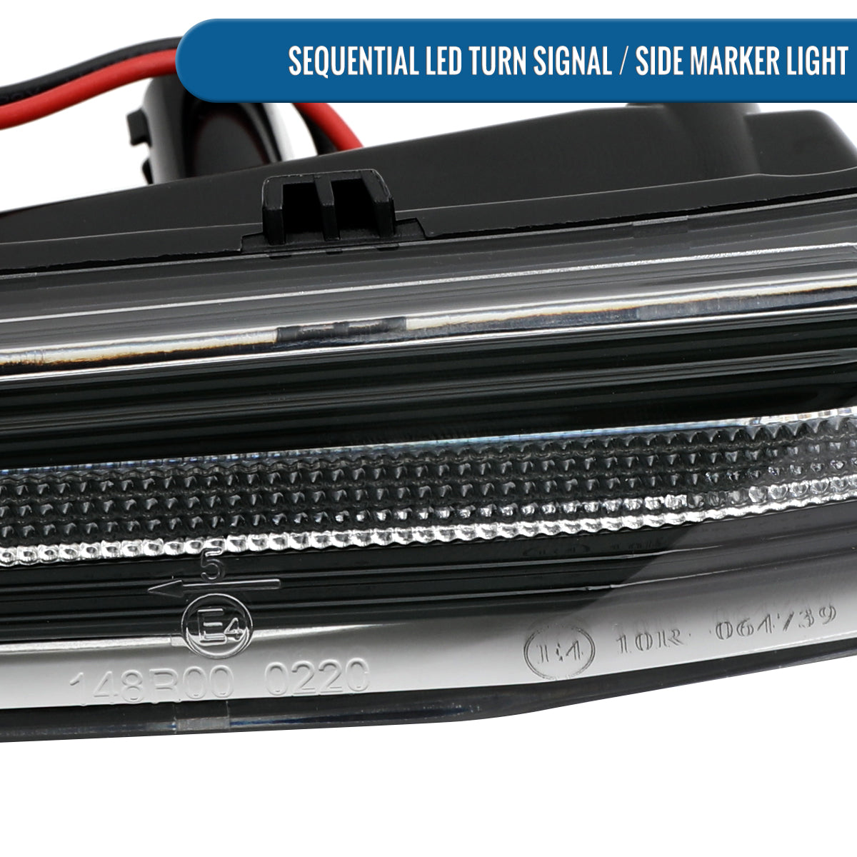 Ronnin - Compatible con Porsche Taycan 4S 2019-2025 Intermitentes LED Secuenciales Luces de Posición Laterales Luces de Parachoques Ensamblaje Par | Negro