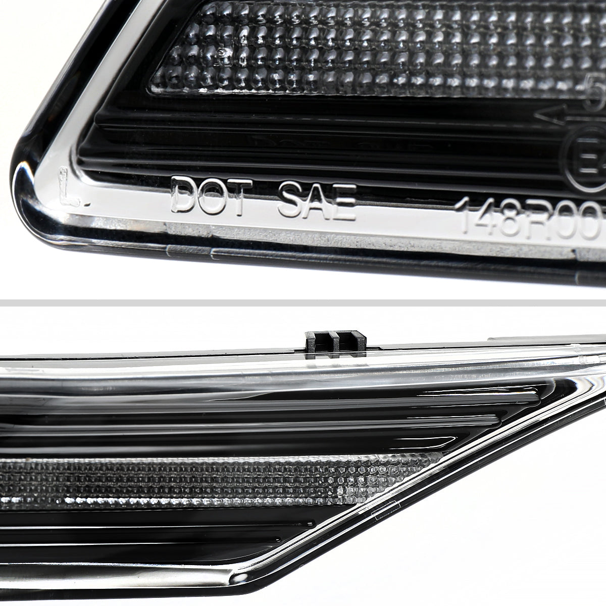 Ronnin - Compatible con Porsche Taycan 4S 2019-2025 Intermitentes LED Secuenciales Luces de Posición Laterales Luces de Parachoques Ensamblaje Par | Negro