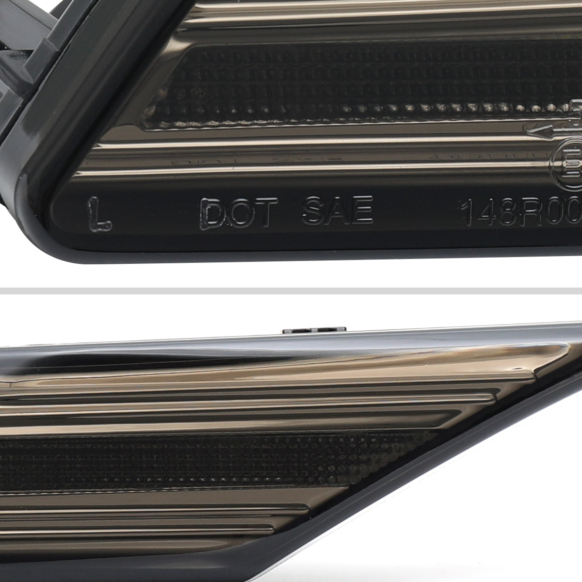 Ronnin - Compatible con Porsche Taycan 4S 2019-2025 Luces de giro LED secuenciales Ensamblaje de luces de posición laterales de parachoques Par | Ahumado