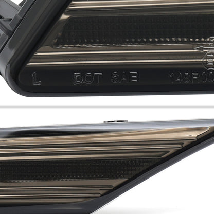 Ronnin - Compatible con Porsche Taycan 4S 2019-2025 Luces de giro LED secuenciales Ensamblaje de luces de posición laterales de parachoques Par | Ahumado