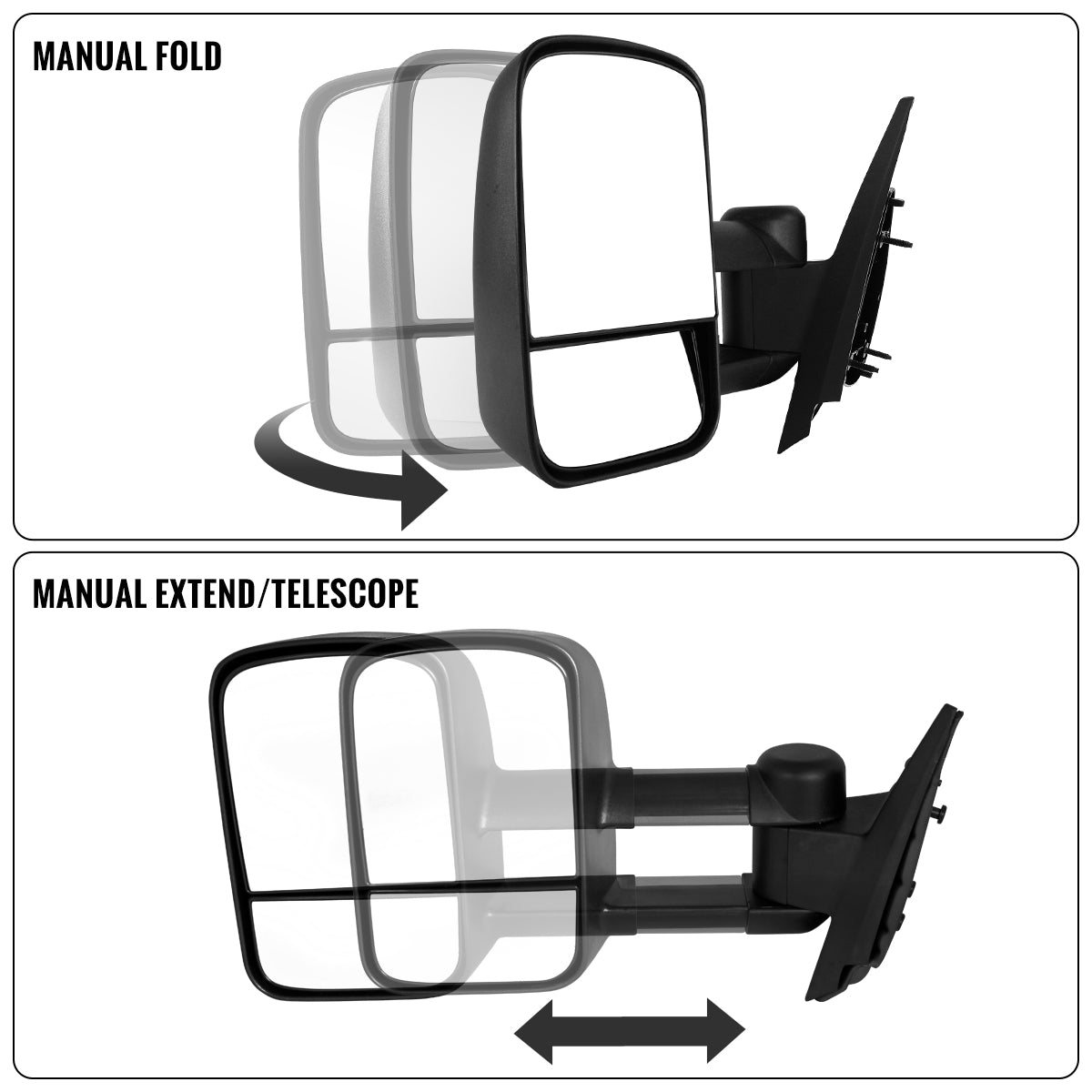 2007-2014 Chevy Silverado 1500 2500 3500 GMC Sierra 1500 2500 3500 Tow Mirrors Pair